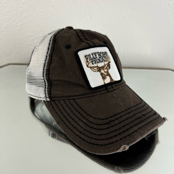 BILLY BOBS TEXAS Y2K Brown White Buck Rack Addict Country Baseball Hat - Picture 1 of 12